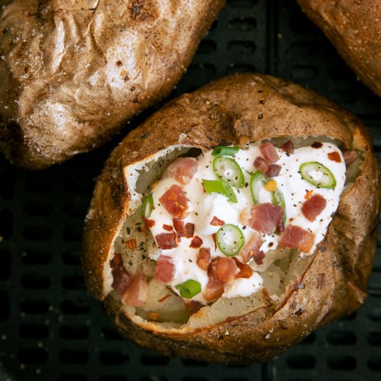 Air Fryer Baked Potatoes - Recipe photo by theforkedspoon
