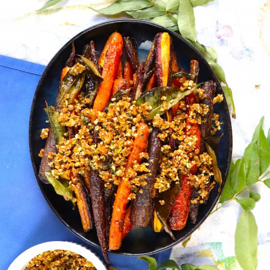 Curry Leaf Roasted Carrots - Recipe photo by veryveganval