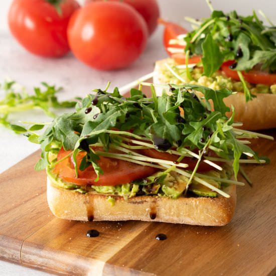 Epic Avocado Ciabatta Toast - Recipe photo by TheHomeBakedVegan