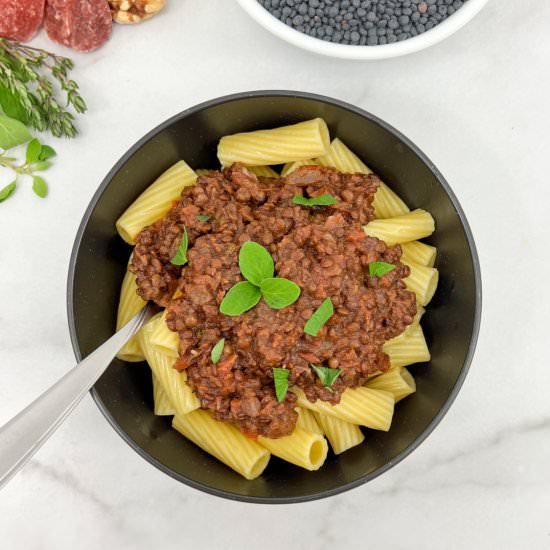 Black Lentil Bolognese - Recipe photo by palouse_brand