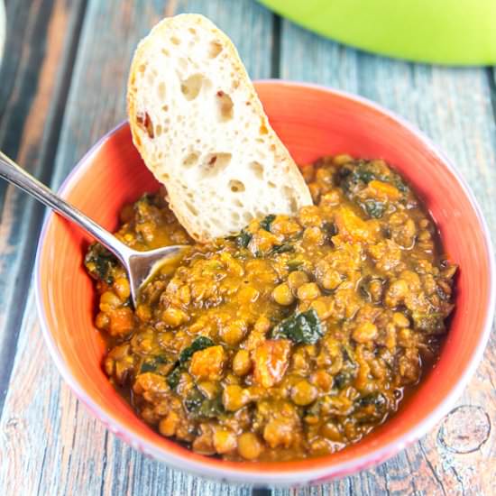 Vegan Curried Lentil Soup - Recipe photo by bunsenburnerbakery