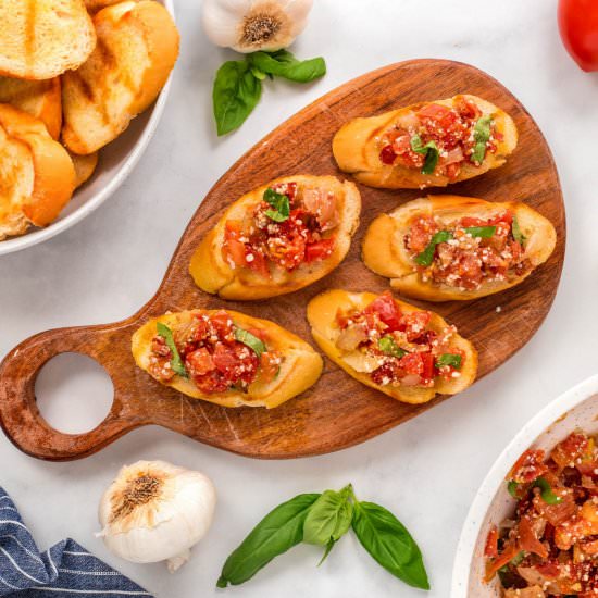 Grilled Tomato Bruschetta - Recipe photo by BBQing With The Nolands