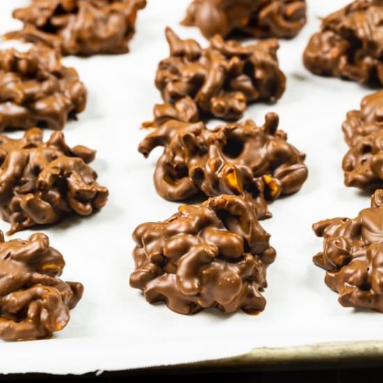 Chocolate Peanut Clusters - Recipe photo by spicysouthernkitchen