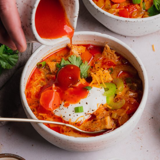 Buffalo Chicken Chili - Recipe photo by afullliving