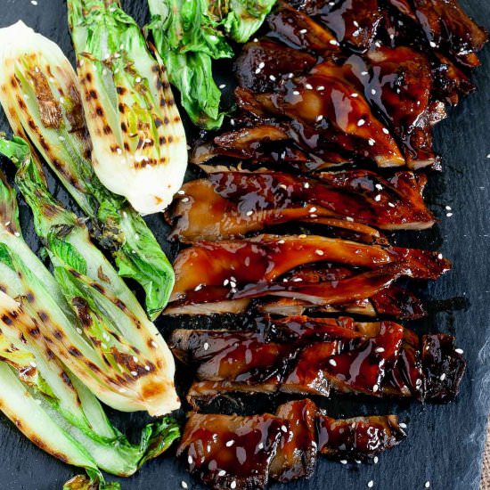 Teriyaki Oyster Mushroom Steak - Recipe photo by MyPurePlants