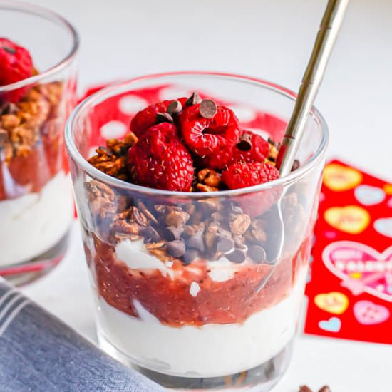 Valentine’s Day yogurt parfaits - Recipe photo by Family Food on the Table