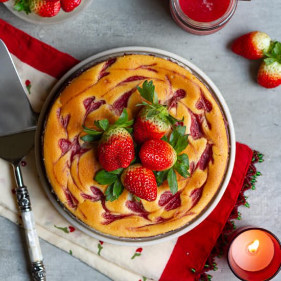 Strawberry Swirl Cheesecake - Recipe photo by Tashasartisanfoods