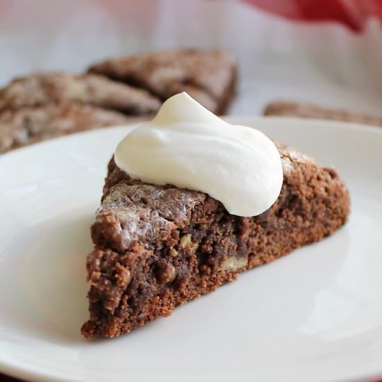 Chocolate Scones w/ Toasted Pecans - Recipe photo by MyRecipeReviews
