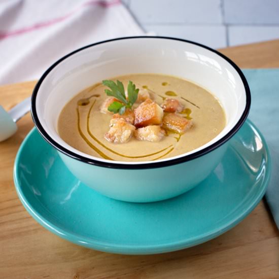 PURÉ DE CALABAZA Y CHAMPIÑONES - Recipe photo by JUEGODESABORES