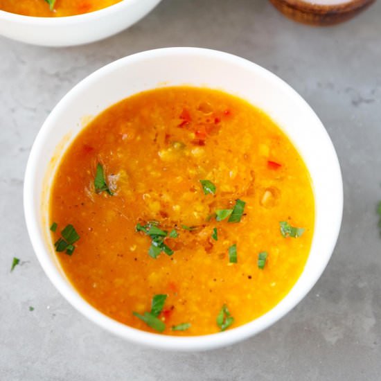 Instant Pot Red Lentil Soup - Recipe photo by lslfunblog