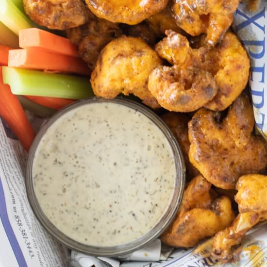 Air-Fried Buffalo Cauliflower - Recipe photo by The Frizzled Leek