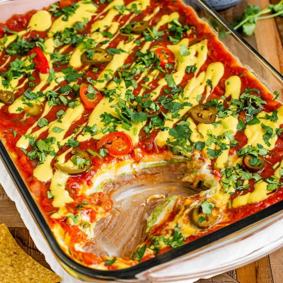Vegan 7 Layer Party Dip - Recipe photo by tastythriftytimely