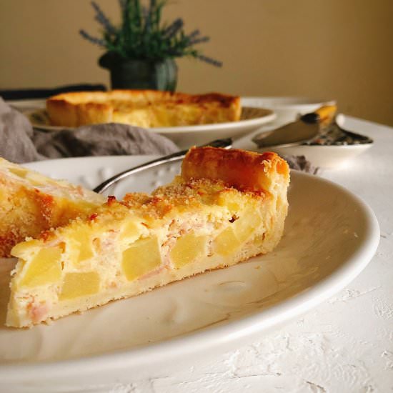 Savory ham and potato tart - Recipe photo by myfoodmemoirs