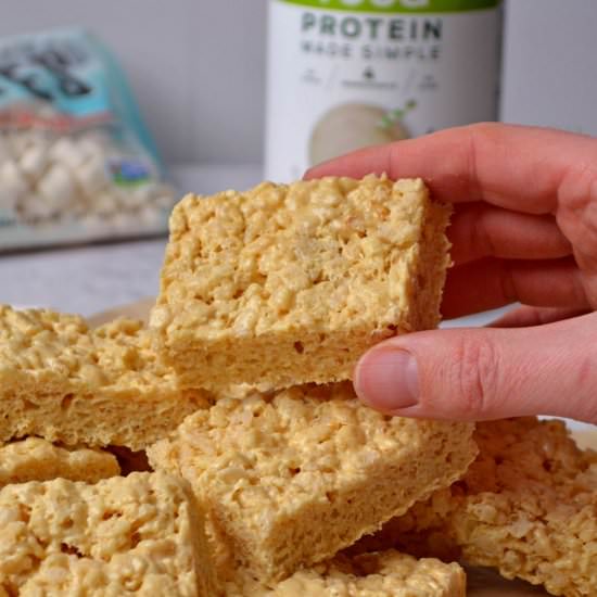 High Protein Rice Krispies Treats - Recipe photo by joytothefood