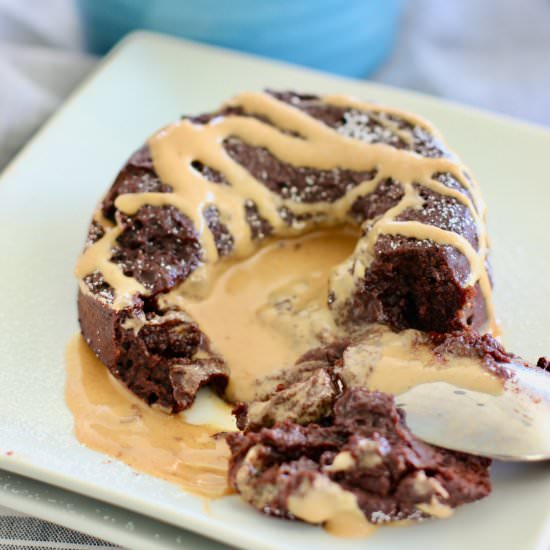 Chocolate Peanut Butter Lava Cake - Recipe photo by laughingspatula.com