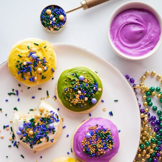 Mardi Gras Cookies - Recipe photo by owlbbaking