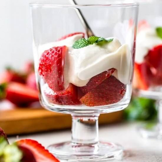 3-Ingredient Strawberries Romanoff - Recipe photo by Skinnytaste