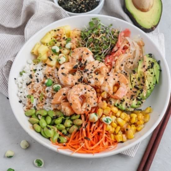 Shrimp Poke Bowl - Recipe photo by whollytasteful