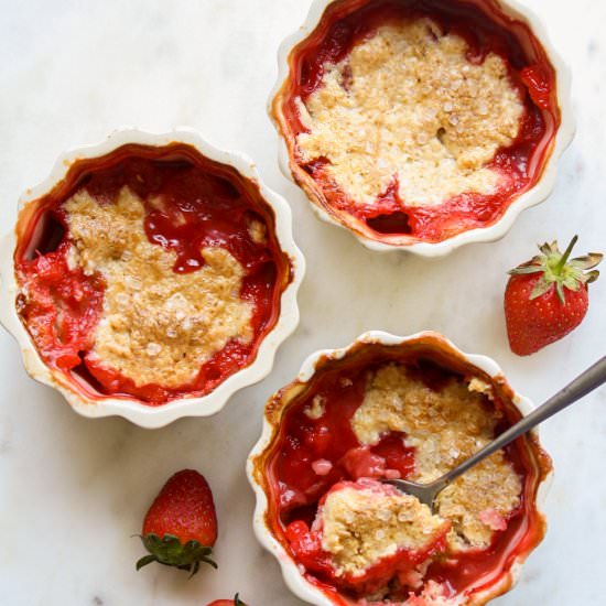 Mini Strawberry Cobbler - Recipe photo by The Desserted Girl