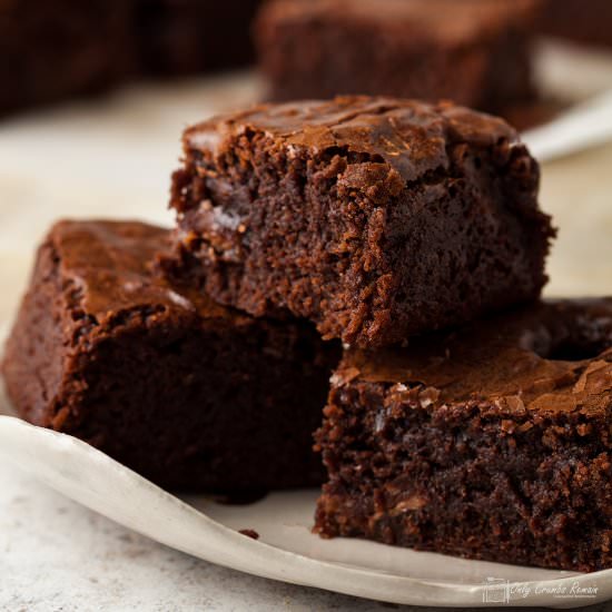 Rolo (chocolate caramel) brownies - Recipe photo by Recipe Crumbs