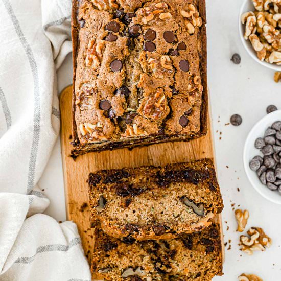 Chocolate Chip Zucchini Bread - Recipe photo by ToSimplyInspire
