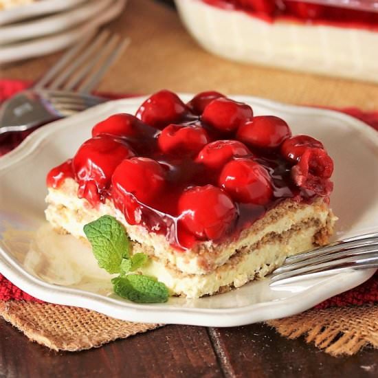 No-Bake Cherry Eclair Dessert - Recipe photo by thekitchenismyplayground