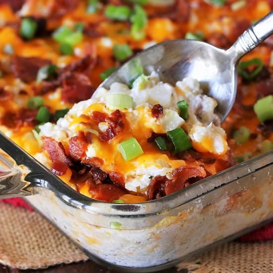 Cauliflower Loaded Potato Casserole - Recipe photo by thekitchenismyplayground
