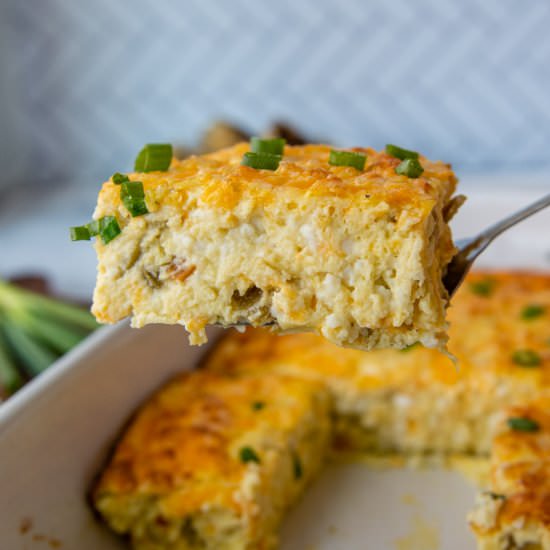 Egg Green Chili Casserole - Recipe photo by MamaGourmand