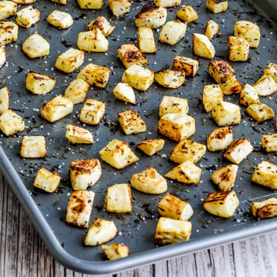 Roasted Turnips - Recipe photo by kalynskitchen