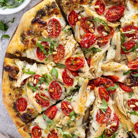 Chicken Pesto Pizza - Recipe photo by Jessica Gavin