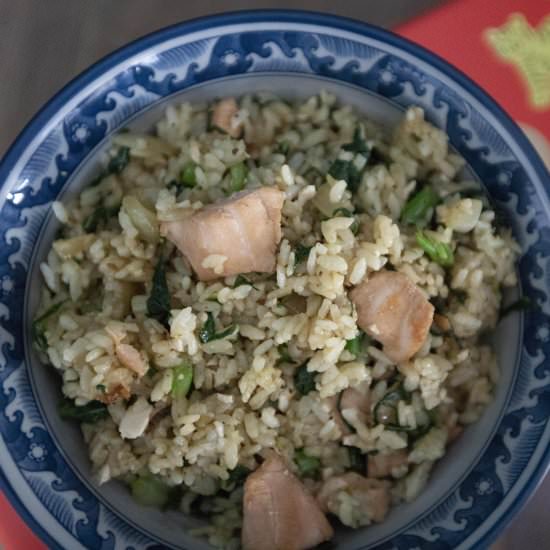 Salted duck egg fried rice - Recipe photo by foodmakesmehappy