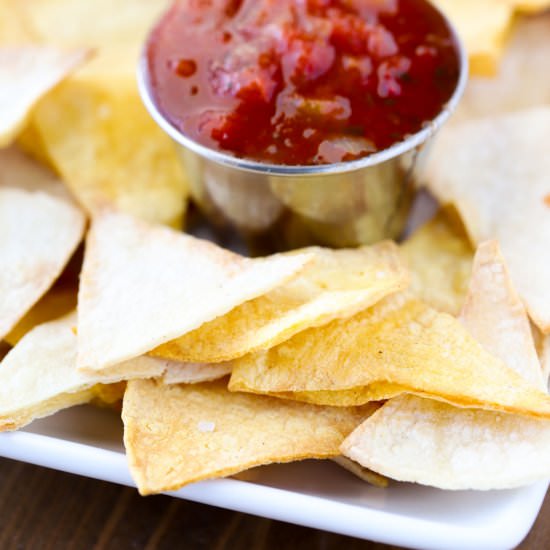 Air Fryer Tortilla Chips - Recipe photo by Kelli @ Hungry Hobby