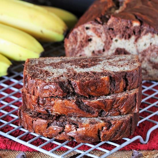 Chocolate Marble Banana Bread - Recipe photo by thekitchenismyplayground