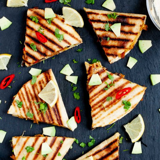 Veggie Hummus Quesadillas - Recipe photo by MyPurePlants