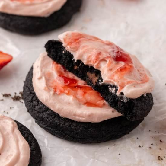 Crumbl Strawberry Cheesecake Cookie - Recipe photo by lifestyleofafoodie