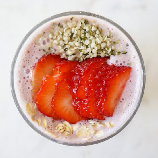 Simple Strawberry Oat Milk Smoothie - Recipe photo by Healthy.Sprinkles
