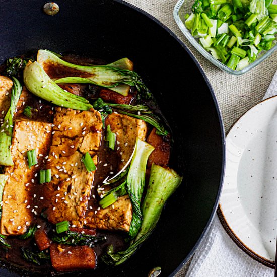 Spicy Braised Tofu - Recipe photo by wildandwhelm
