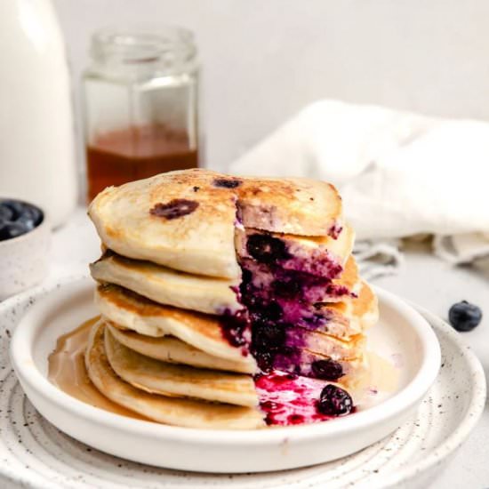 Cottage Cheese Blueberry Pancakes - Recipe photo by erinliveswhole