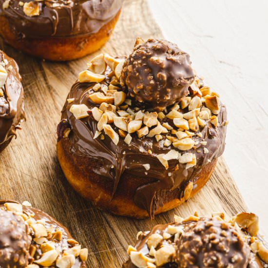 Decadent Hazelnut Nutella Donuts - Recipe photo by dishnthekitchen