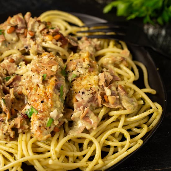 Pesto Chicken and Pasta - Recipe photo by Barbara Curry