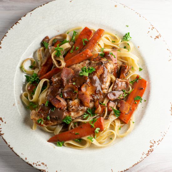 Weeknight Coq Au Vin - Recipe photo by Framed Cooks