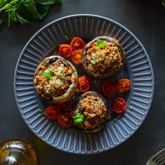 Stuffed Portobello Mushroom - Recipe photo by Ourplantbasedworld
