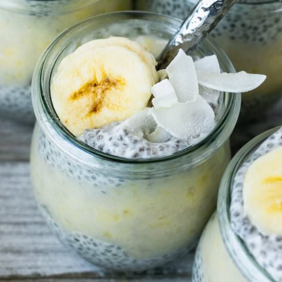 Coconut Banana Chia Pudding - Recipe photo by sticksscratchkitchen