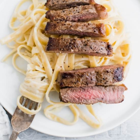 Steak Alfredo - Recipe photo by megseverydayindulgence