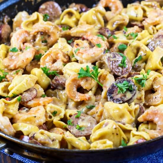 Creamy Tortellini with Shrimp - Recipe photo by spicysouthernkitchen