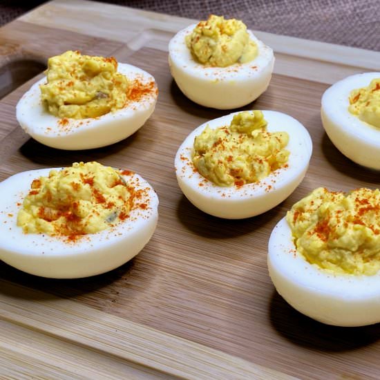 Deviled Eggs with Relish - Recipe photo by Flipped-Out Food