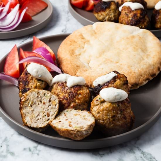 Chicken Kofta with Yogurt Sauce - Recipe photo by cooking.with.carbs