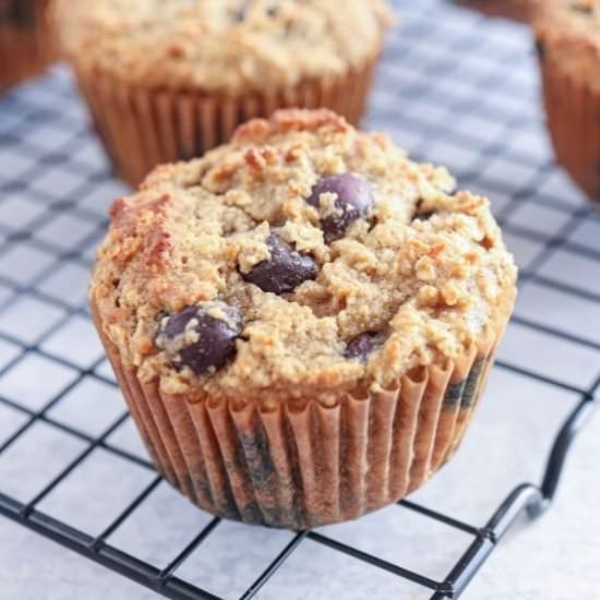 Banana Blueberry Oatmeal Muffins - Recipe photo by whollytasteful