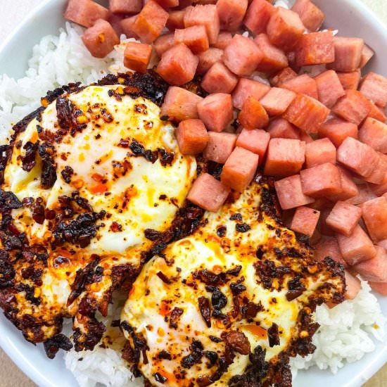Spam and Eggs with Chili Oil - Recipe photo by toasttohome