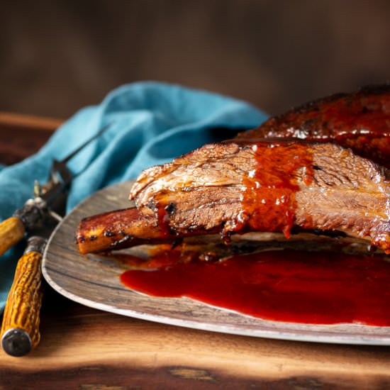 Smoked Beef Ribs Bourbon BBQ Sauce - Recipe photo by Austin Eats